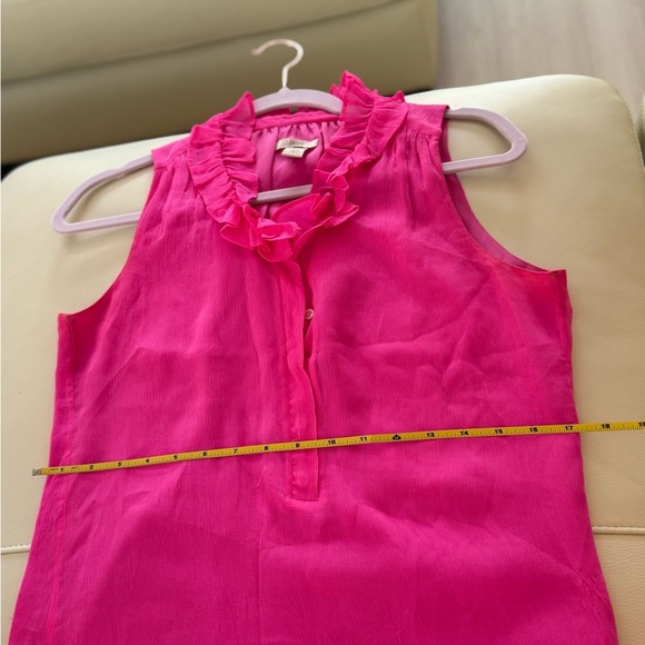 J Crew Sleeveless Pink Ruffle Top - Picture 6 of 8
